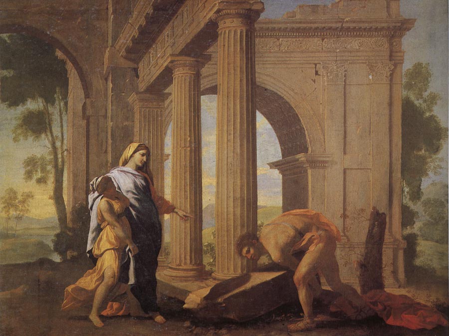 POUSSIN, Nicolas Theseus Finding His Father's Arms